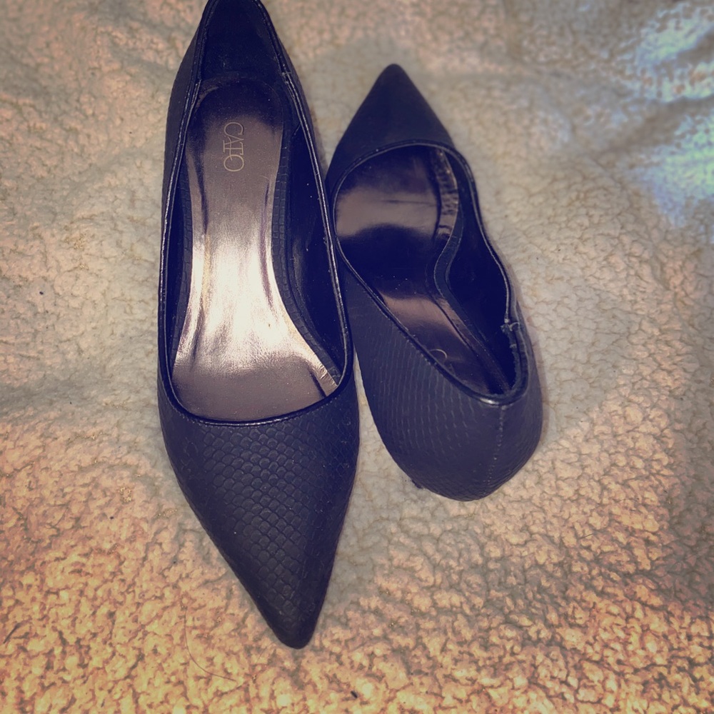 CATO pointed black heel